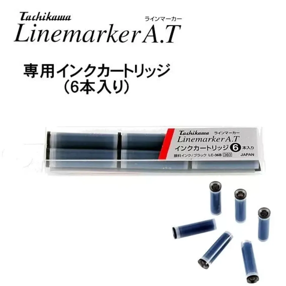 Set de 6 cartuchos para pluma caligráfica Linemarker Tachikawa