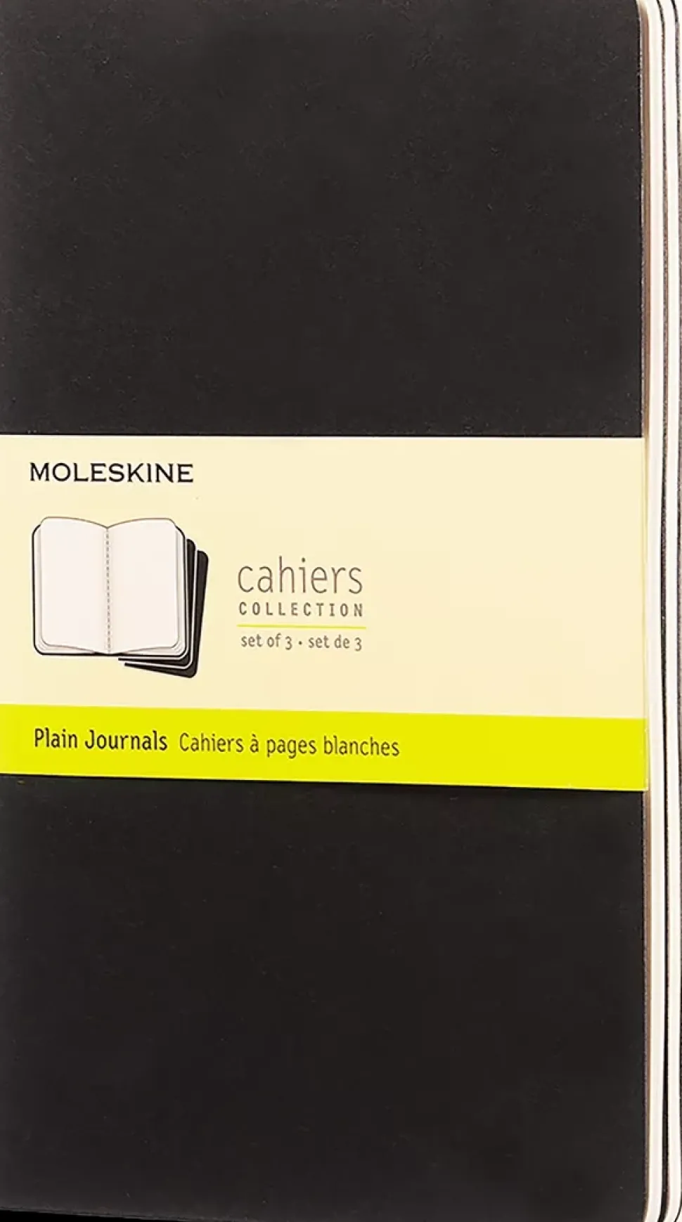 Set de 3 libretas Cahier Negras Lisa 13x21cm Moleskine