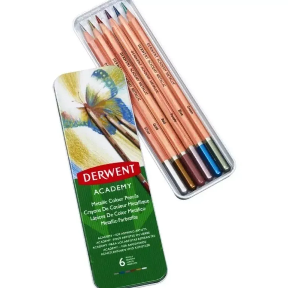Set de 6 lápices metálicos Derwent Academy