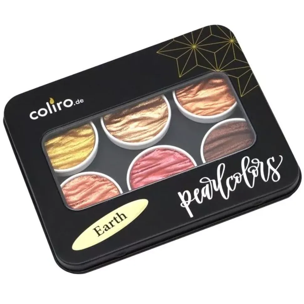 Set de 6 Pigmentos Coliro Finetec Earth Pearl Colors