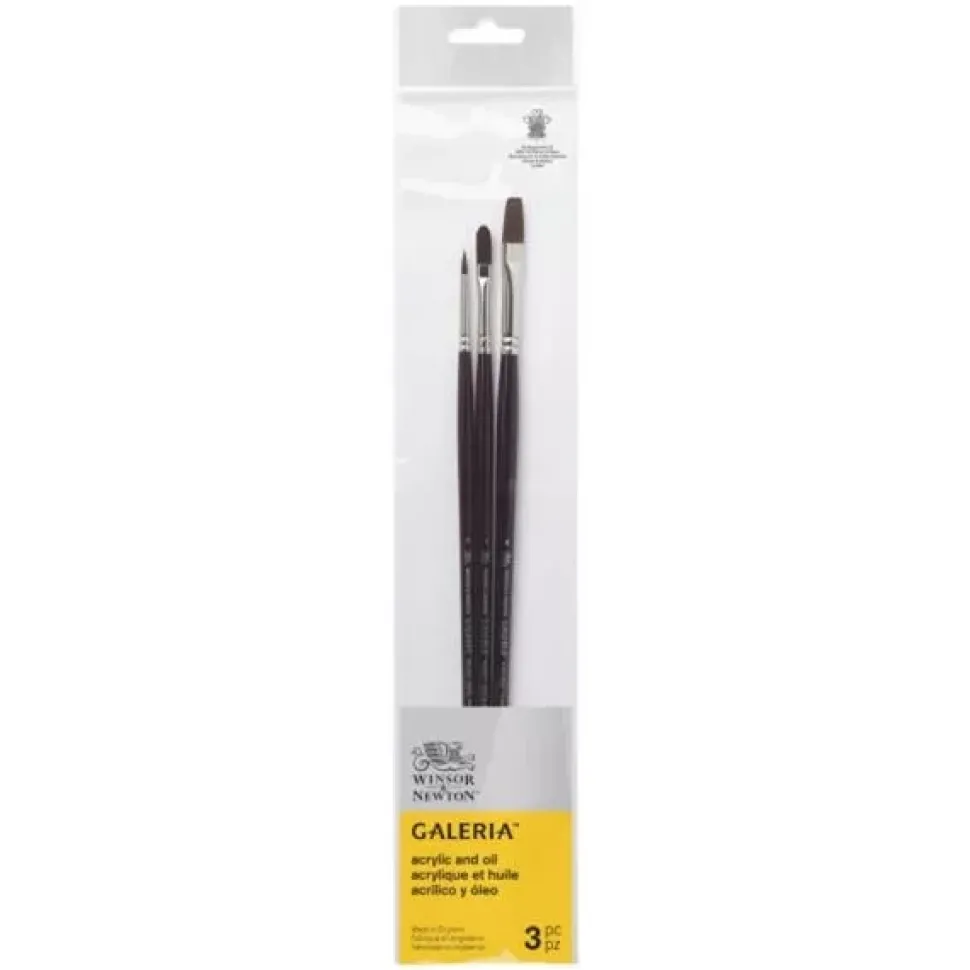 Set de 3 pinceles mixtos acrílicos Galería Winsor & Newton