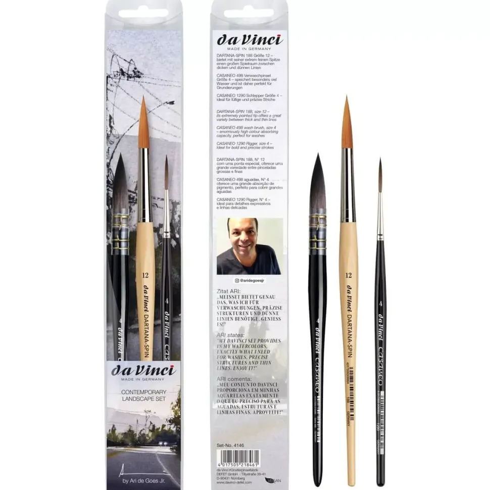 Set de 3 pinceles Paisaje Contempáneo de Ari de Goes Jr. da Vinci
