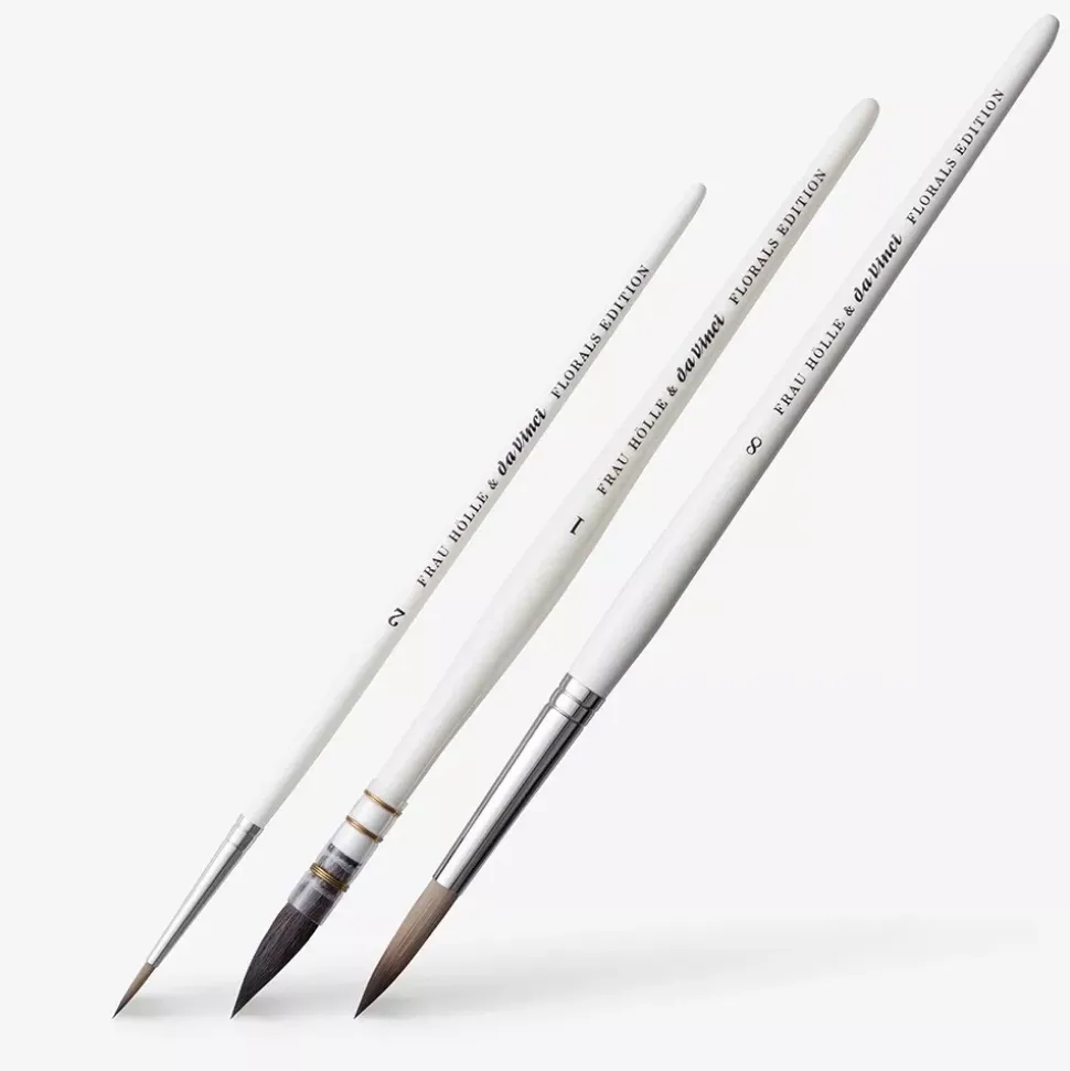 Set de 3 pinceles para acuarela floral de Frau Hölle da Vinci