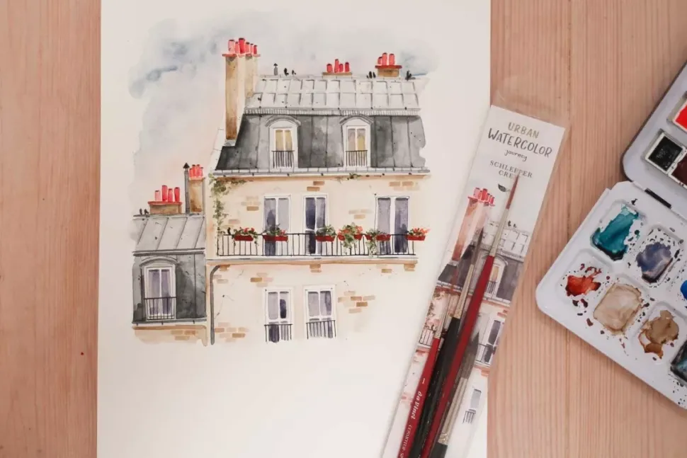 Set de 4 pinceles para acuarela Urban Watercolor May & Berry x da Vinci
