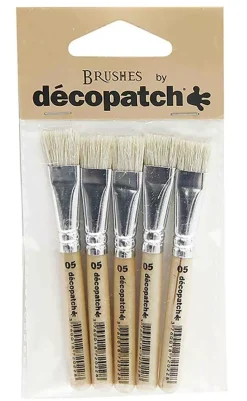 Set de 5 Pinceles Planos Pura Cerda Décopatch nº5