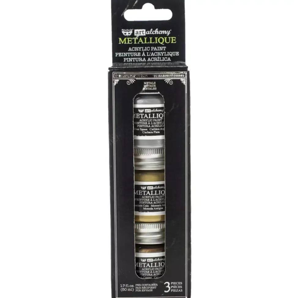 Set de 3 pinturas acrílicas metálicas Metals Finnabair
