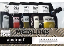 Set de 5 pinturas acrílicas Metallics Abstract Sennelier