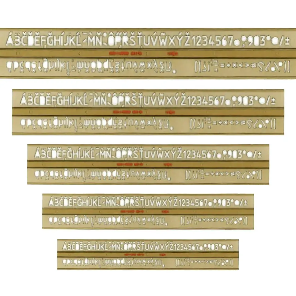 Set de 5 plantillas de letras marrón Koh-I-Noor