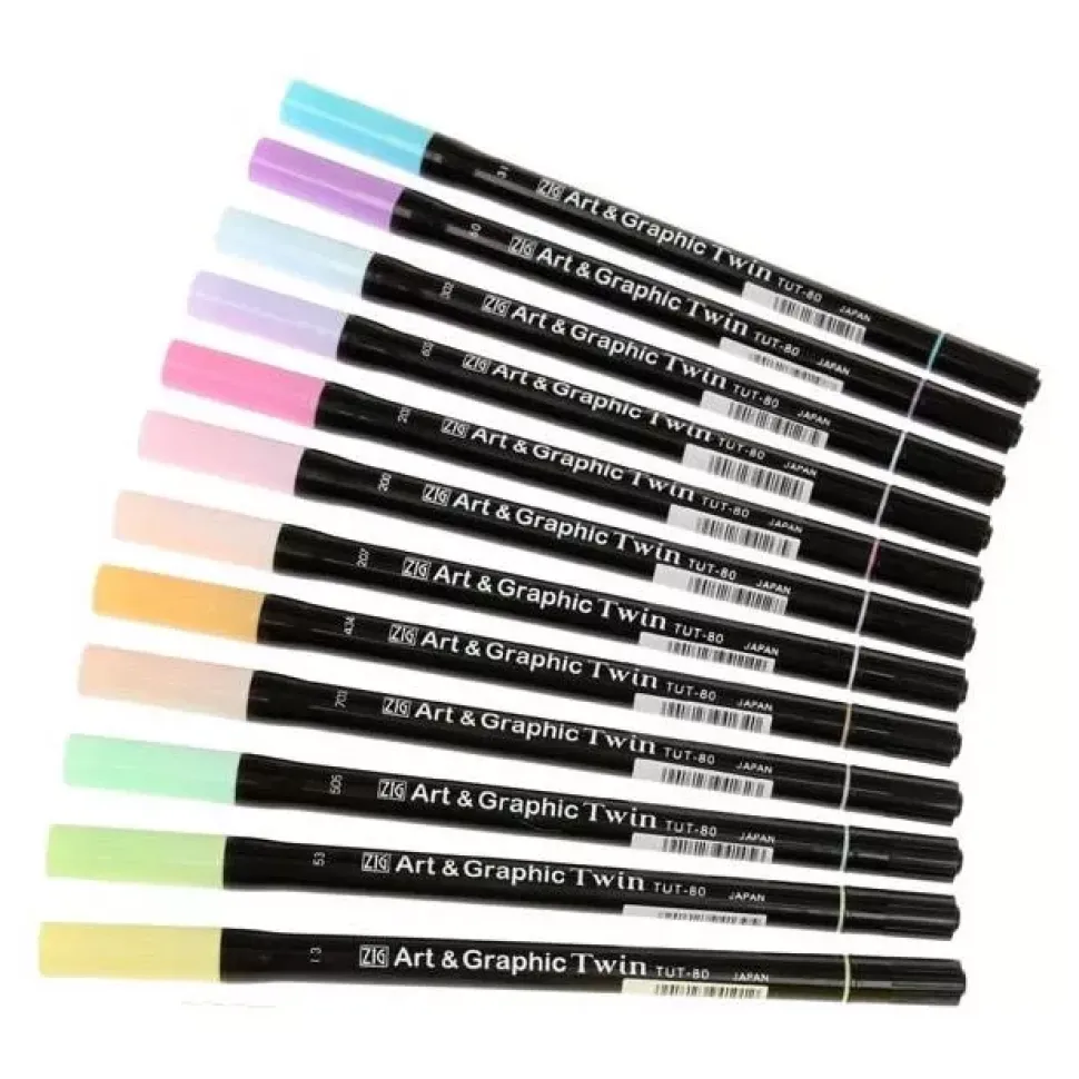 Set de 12 rotuladores Art and Graphic Twin Pastel Zig