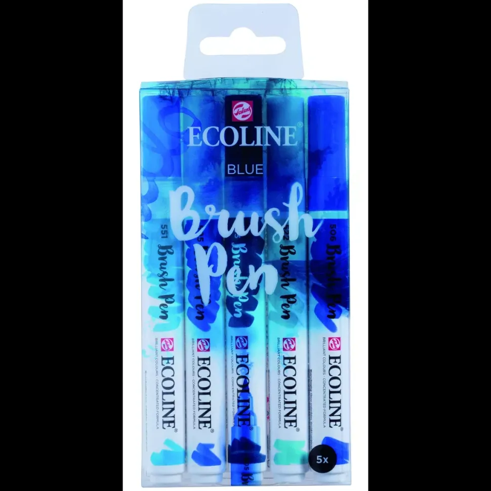 Set de 5 rotuladores Azules Brush Pen Ecoline