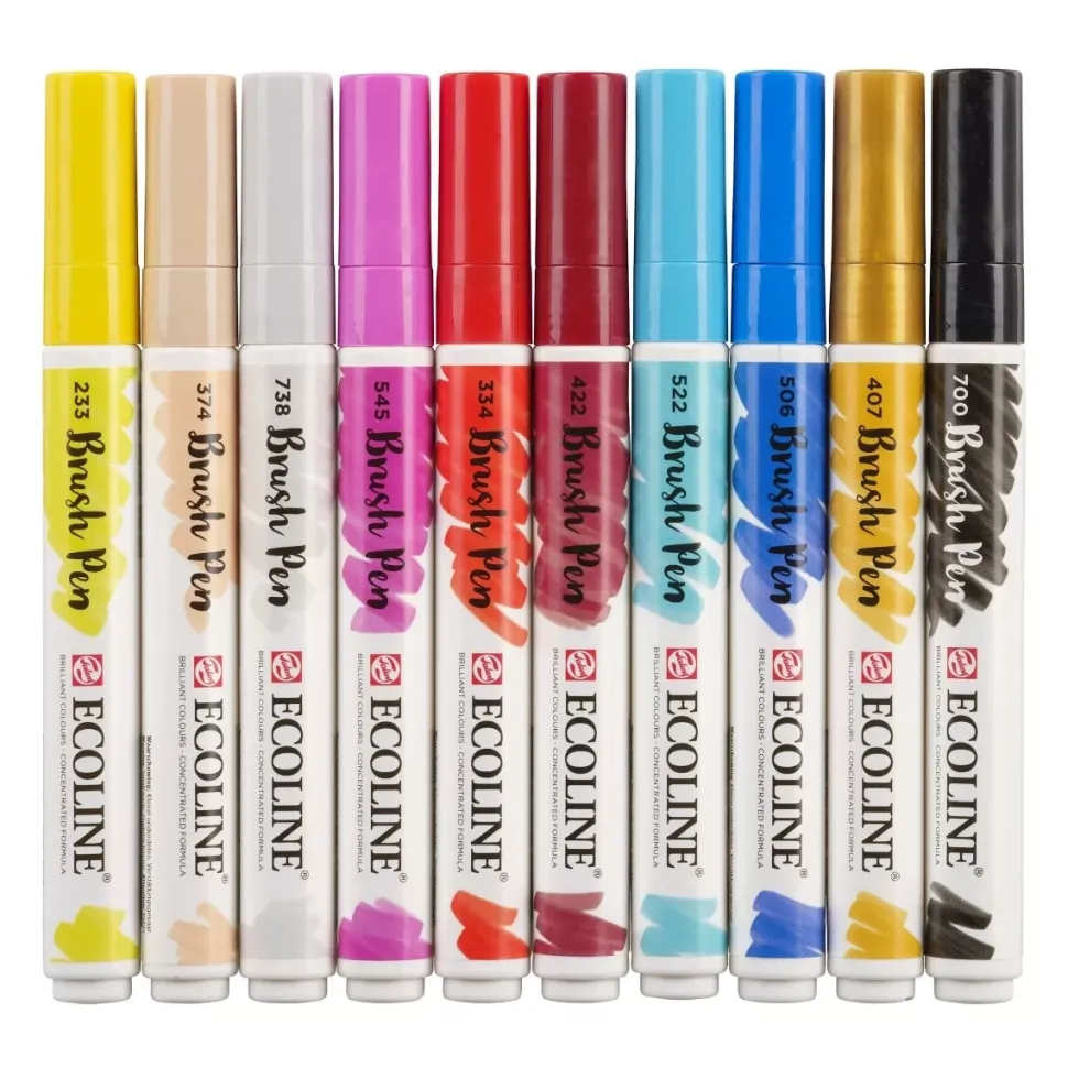 Set de 10 Rotuladores Brush Pen Moda Ecoline