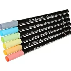 Set de 6 rotuladores Colores pastel Art and Graphic Twin Zig