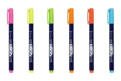 Set de 6 rotuladores Fudenosuke Neón Punta dura Tombow