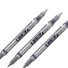 Set de 3 Rotuladores Fudenosuke Doble punta Gris
