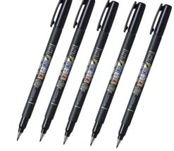 Set de 5 Rotuladores Fudenosuke Punta Blanda Tombow