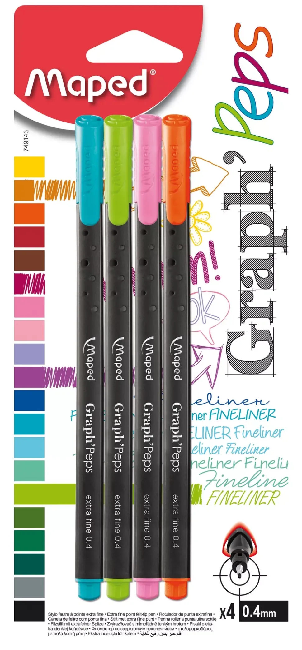 Set de 4 rotuladores Graph'Peps