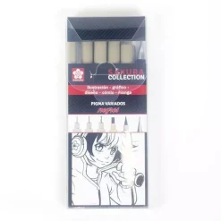 Set de 6 rotuladores Negros Sakura Collection