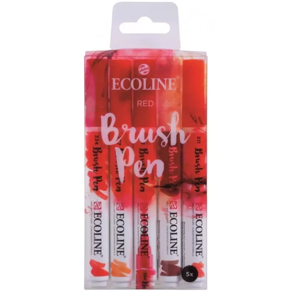 Set de 5 rotuladores Rojos Brush Pen Ecoline