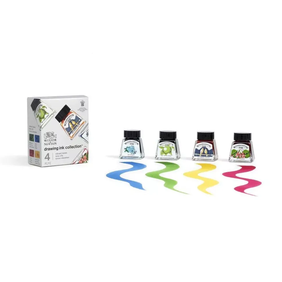 Set de 4 tintas de dibujo Tonos vibrantes Winsor and Newton