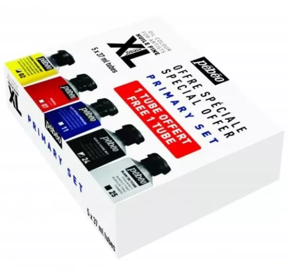 Set de 5 Tubos Óleo Fino XL Colores Primarios Pebeo 37ml