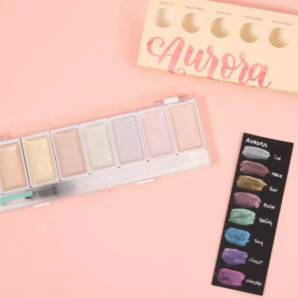 Set de Acuarelas Metálicas Aurora Craftelier