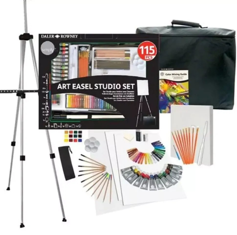 Set de Arte 115 Piezas con Caballete Daler Rowney
