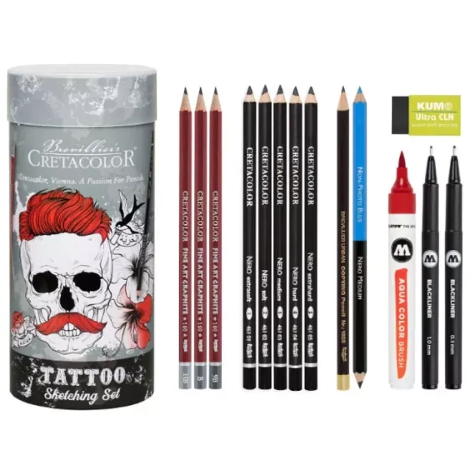 Set de Dibujo Tatto Sketching 24 piezas Cretacolor