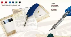 Set de escritura pluma oca BURDEOS y plata/niquel