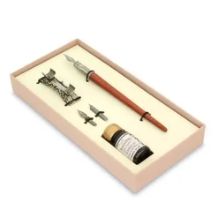 Set de escritura con pluma de madera y portapluma Bortoletti