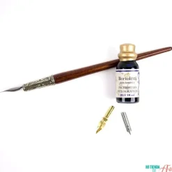 Set de escritura con pluma de madera Bortoletti