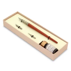 Set de escritura con pluma de madera Bortoletti