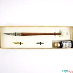 Set de escritura con pluma de madera Bortoletti