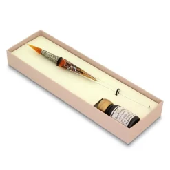 Set de escritura con pluma de cristal Ambar