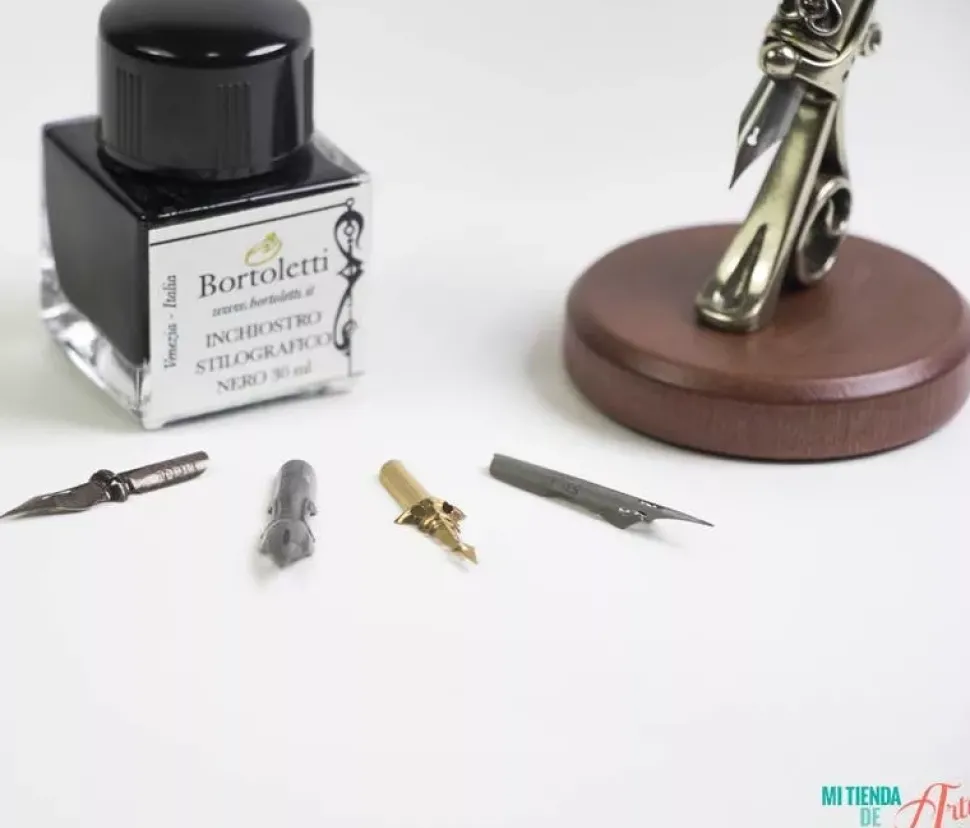Set de escritura con pluma de oca azul Morosini Bortoletti