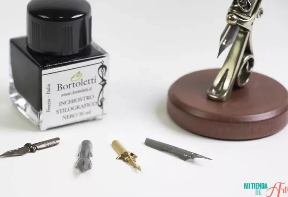 Set de escritura con pluma de oca azul Morosini Bortoletti