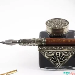 Set de escritura con pluma de madera Bortoletti