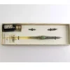 Set de escritura con pluma de Murano turquesa, marfil y dorado Bortoletti
