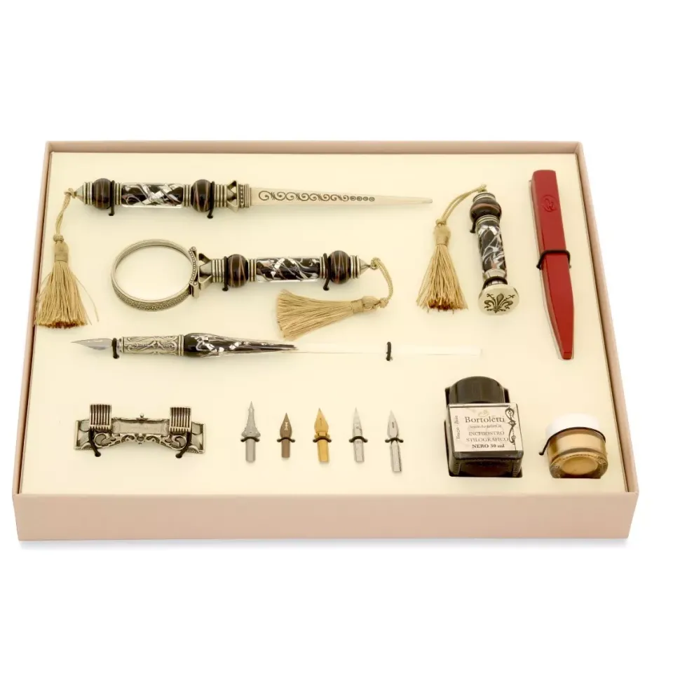 Set de escritura de lujo Negro Bortoletti