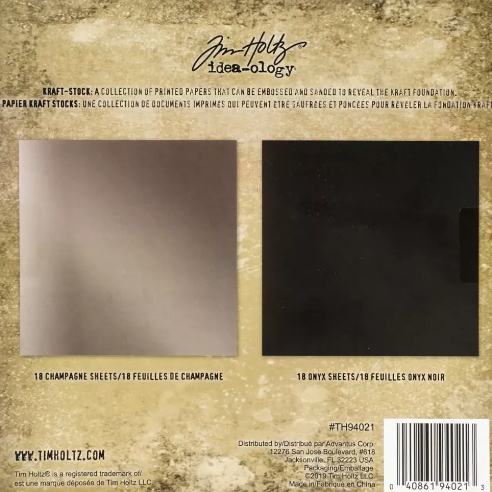 Set de Papeles Metallic 3 Idea-Ology Tim Holtz 8x8cm