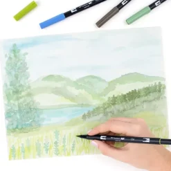 Set de rotuladores Dual Brush Watercoloring Greenery Tombow