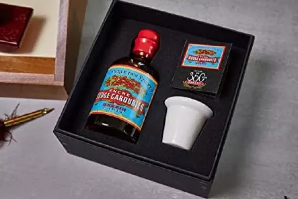 Set de Tinta Rojo Algarrobo y Tintero de Porcelana Herbin
