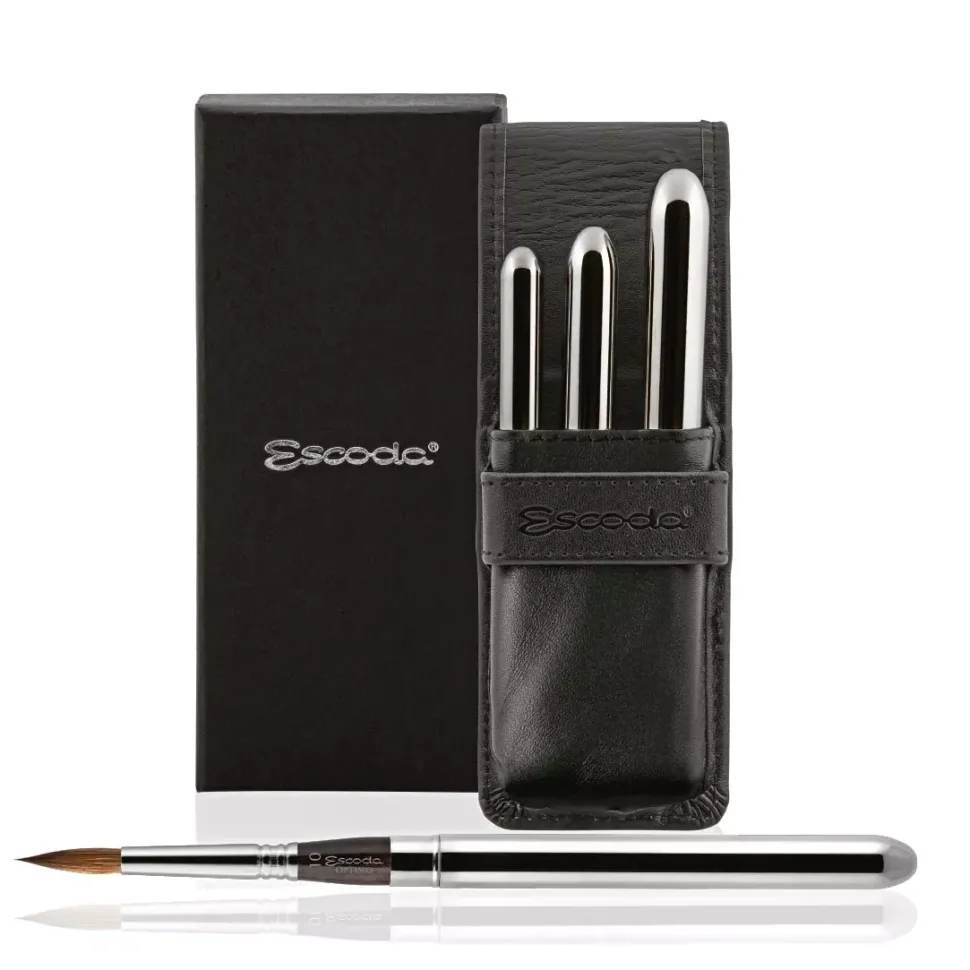 Set de viaje acuarela 1251 estuche sintético y pinceles naturales Marta Kolinsky Óptimo 1215 Escoda
