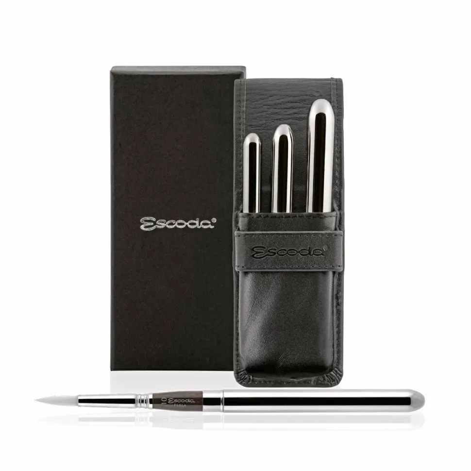Set de viaje acuarela 1253 estuche y pinceles sintéticos Perla 1438 Escoda