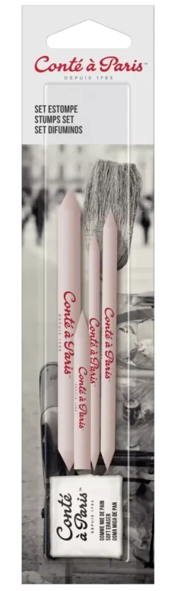 Set difuminos goma de miga de pan para carboncillos y tiza Conté à Paris