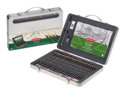 Set estuche de metal con 28 lápices y bloc Derwent