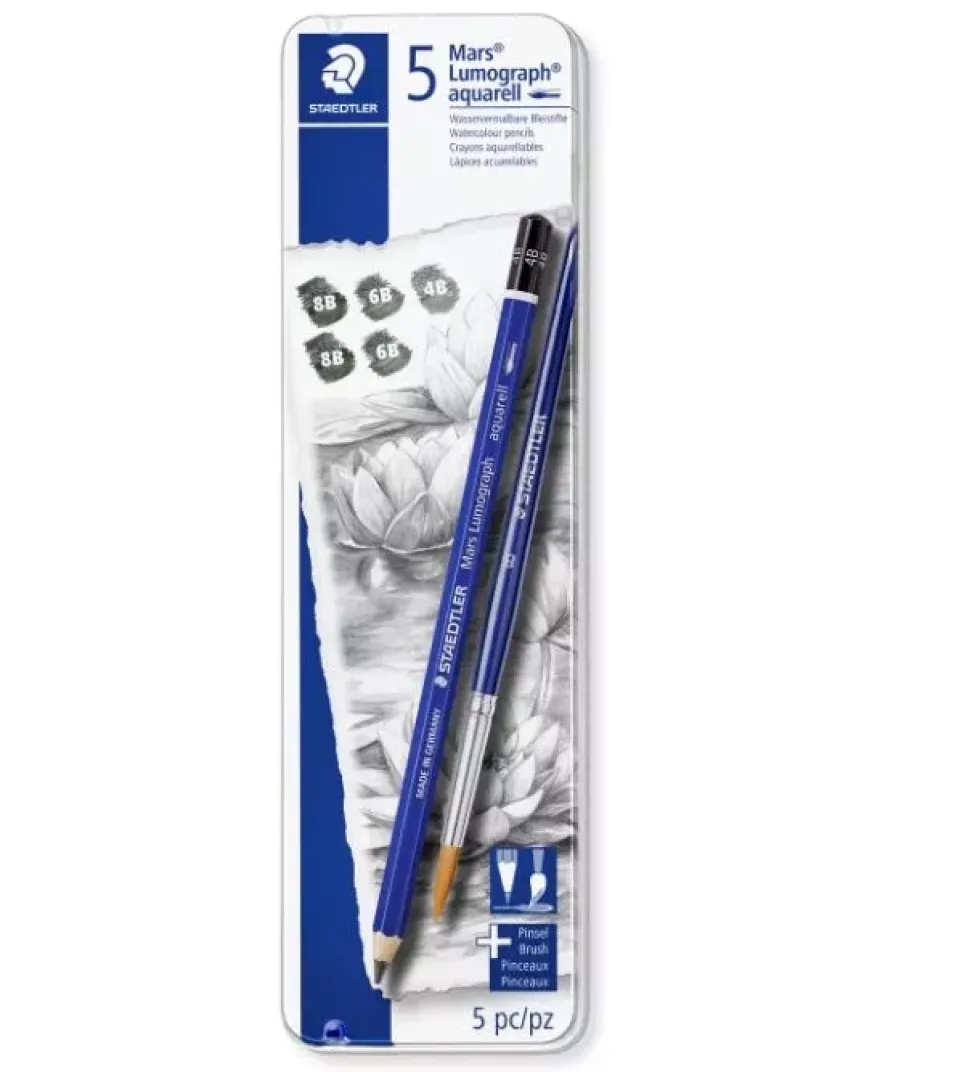 Set Lápices grafito acuarelable Lumograph 100A Staedtler