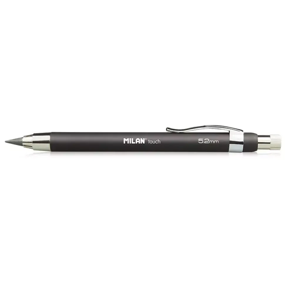Set Portaminas Profesional Negro + Minas Recambio Milan 5.2mm