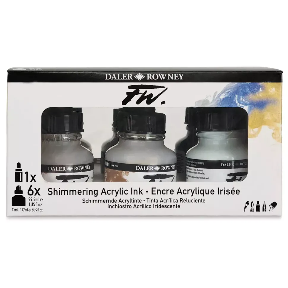 Set tinta acrílica brillante FW Daler-Rowney