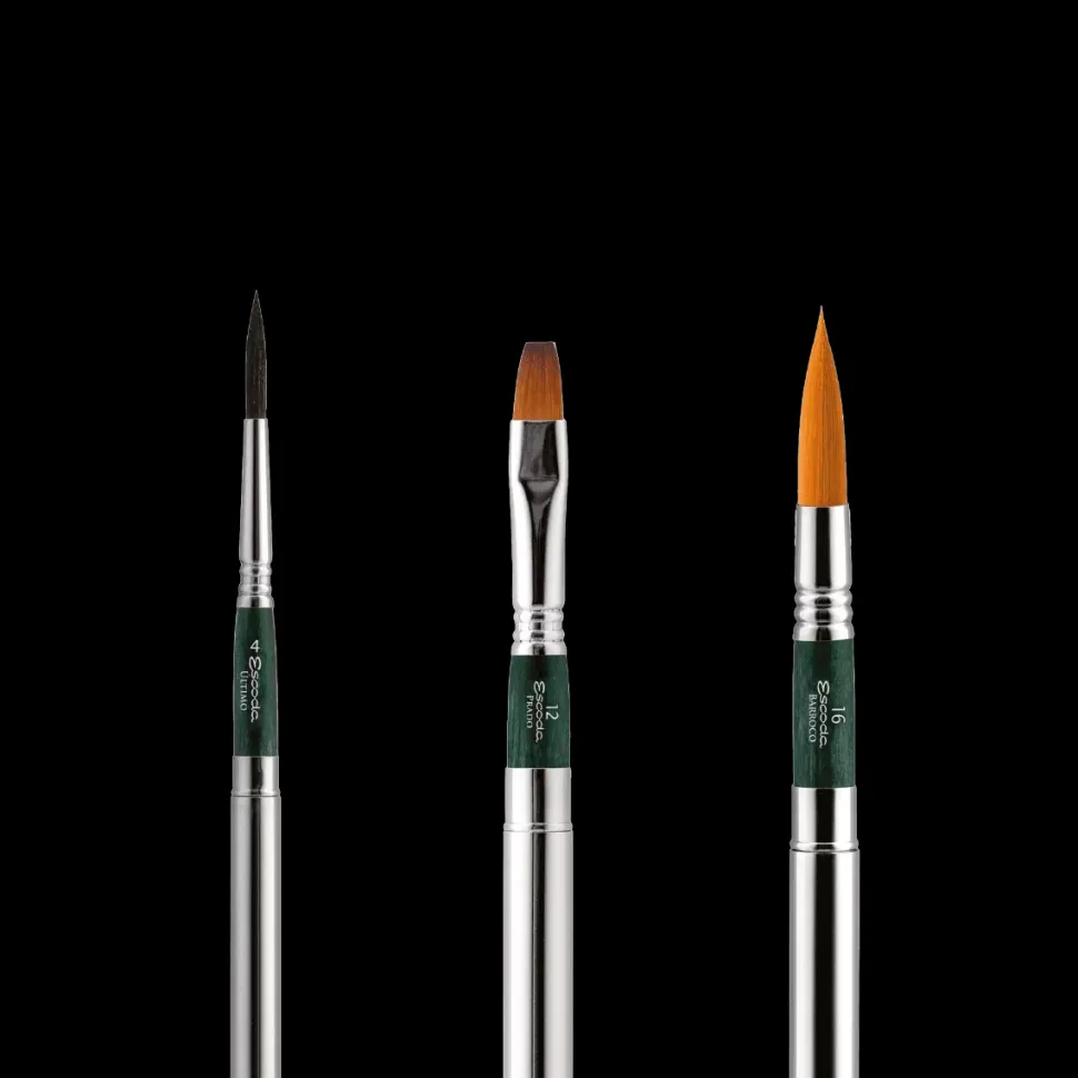 Set viaje acuarela 1273 estuche tela verde y pinceles Escoda