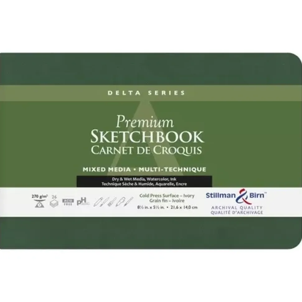 Sketchbook Delta Mixed media Verde Stillman & Birn 21x14cm